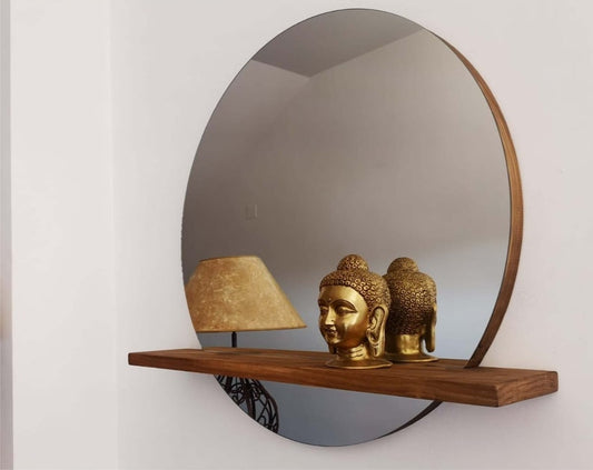 Round Mirror / Wooden mirror / wood round mirror/ Mirror Wall Décor/ Bathroom Mirror/ Ref. 00191 / Handmade by Dvalenti Furniture