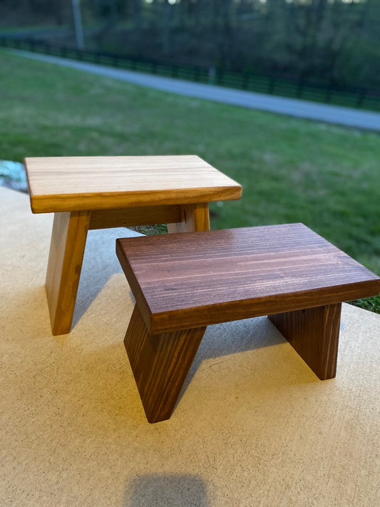 Handmade Farmhouse Wood Stool | Step stool | Small table | Adults/kids | Kitchen stool | Bathroom stool | Foot stool | 2 Heights | Rustic